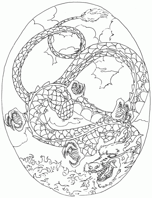 Oriental dragon outline by rschuch on deviantART