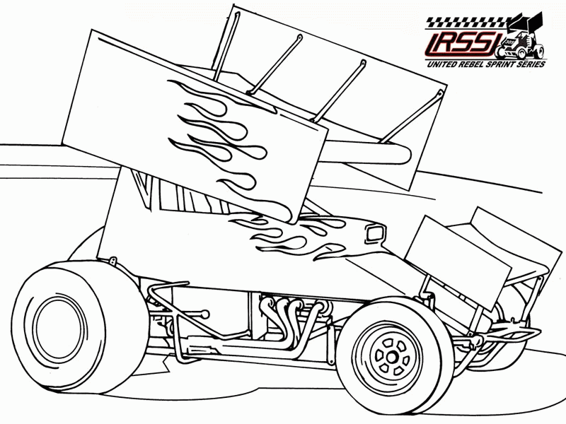 sprintcar Colouring Pages