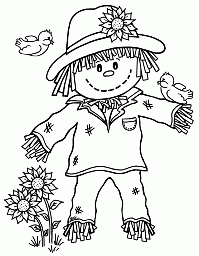 Scarecrow Coloring Pages For Kids Coloring Home