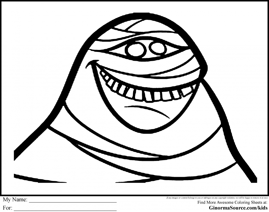 Mummy Coloring Page Creepy Mummy Creepy Coloring Pages Printable 
