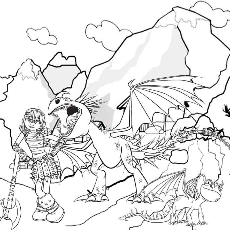 Riders of berk Colouring Pages