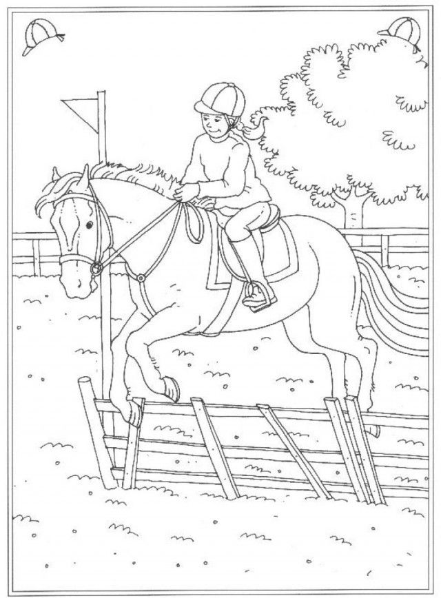 Horse Jumping Coloring Pages   Coloring Home