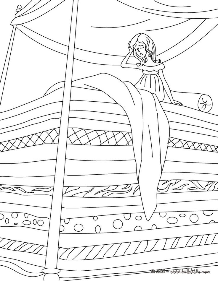 The Princess and the Pea coloring page | colouring