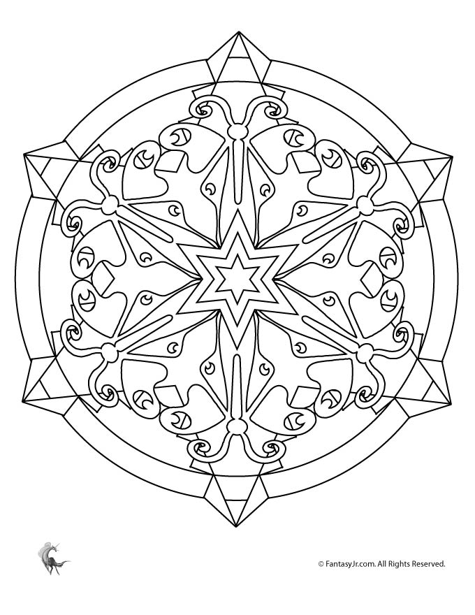 fantasy jr butterfly kaleidoscope coloring page