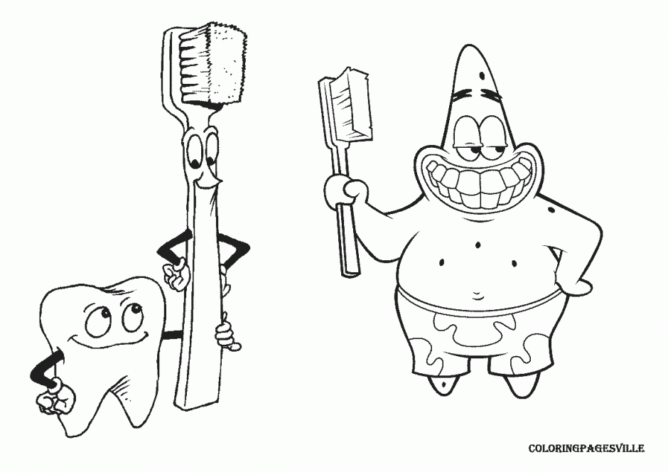 Toothbrush Coloring Pages For Kids Tooth Coloring Printable Kids 