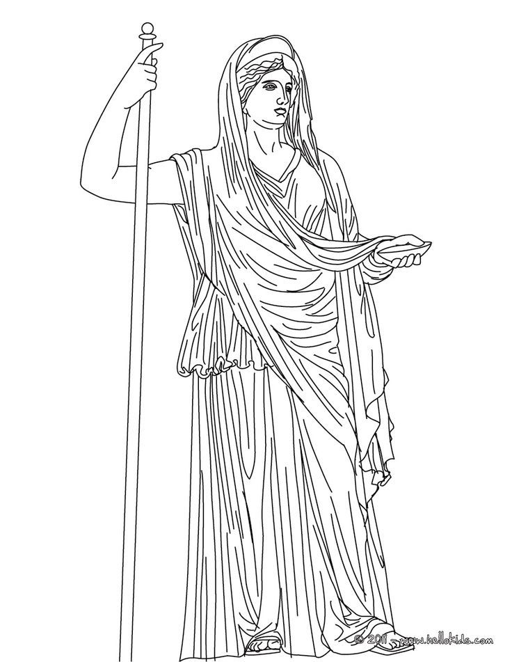 Hera-Greek Goddess & Gods Coloring Page | Coloring Pages of Epicness…