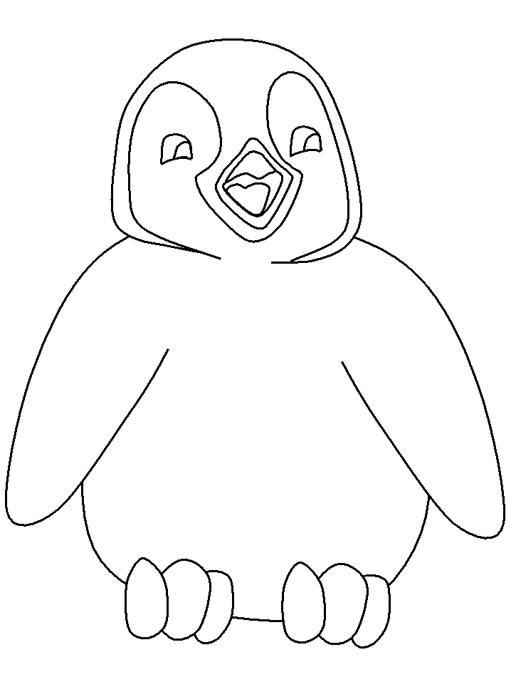 Baby Penguin Coloring Page For Kids