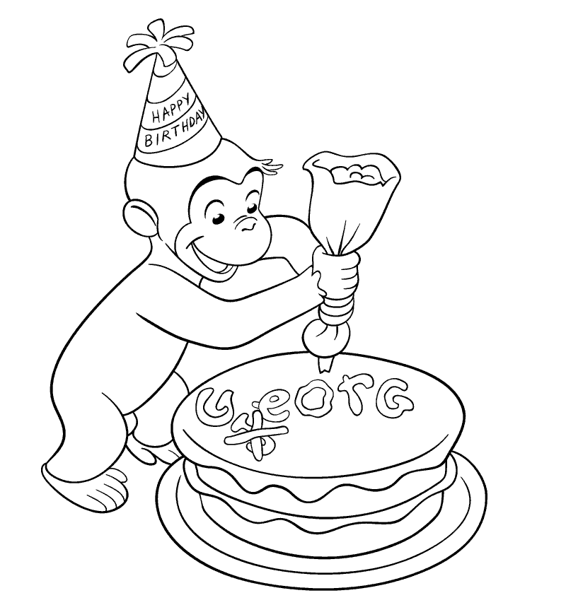 Curious George Birthday Curious George Coloring Pages | Coloring 