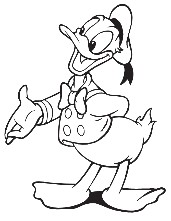Cute Donald Duck Blushing Coloring Page | Free Printable Coloring 