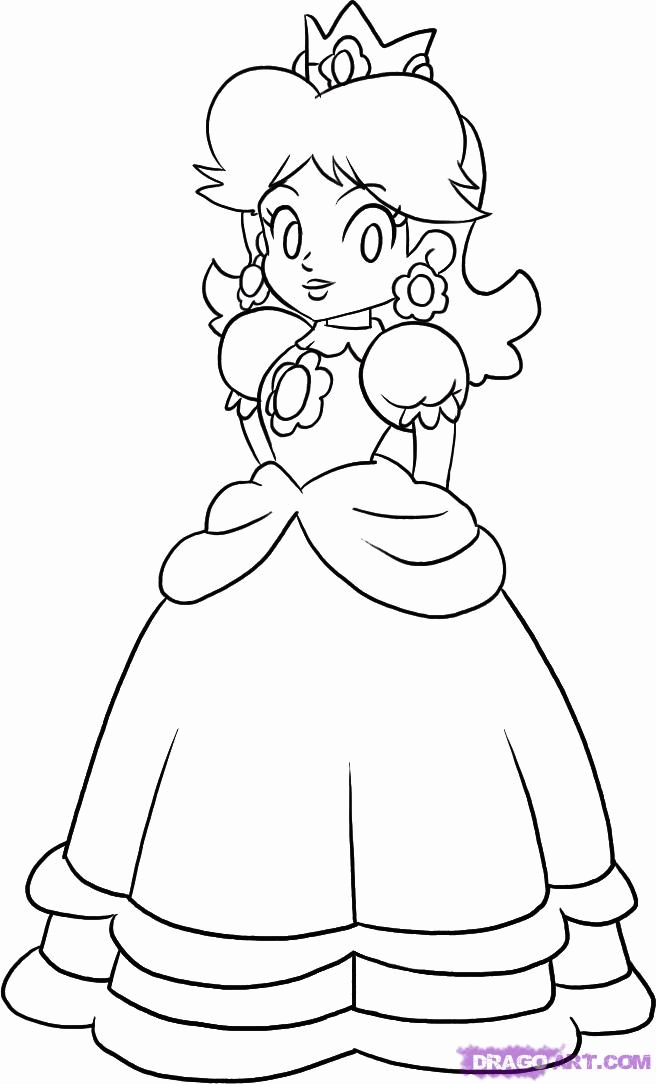 Princess Peach Coloring Pages - Free Printable Coloring Pages 