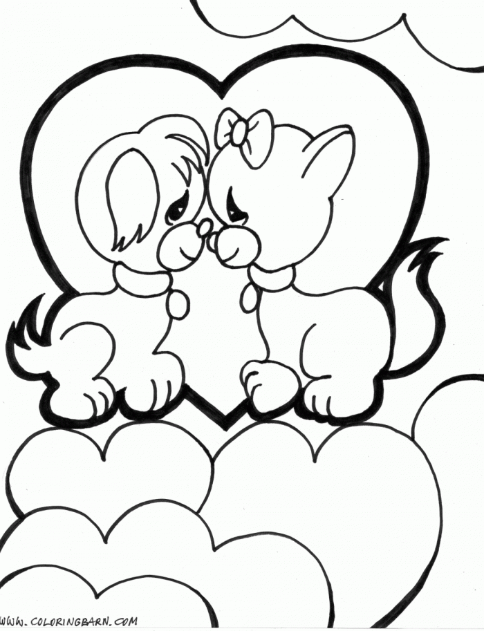 Puppy Love Coloring Pages | 99coloring.com