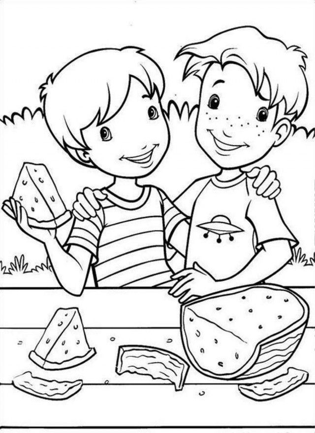 Holly Hobbie Likes Watermelon Coloring Page Coloringplus 192159 