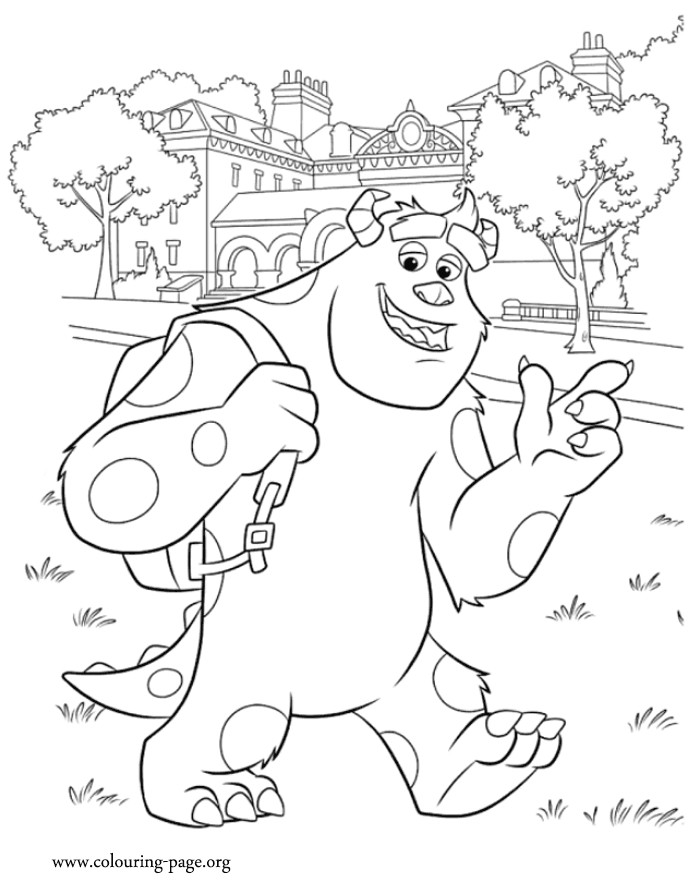 Funny Sulley at Monsters University coloring page | coloring pages
