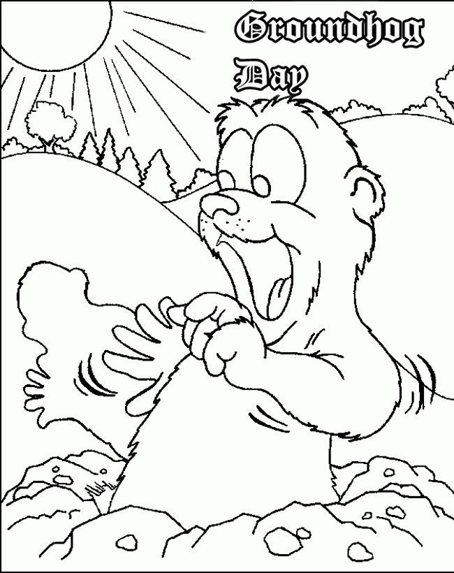 Free Printable Groundhog Day Coloring Pages