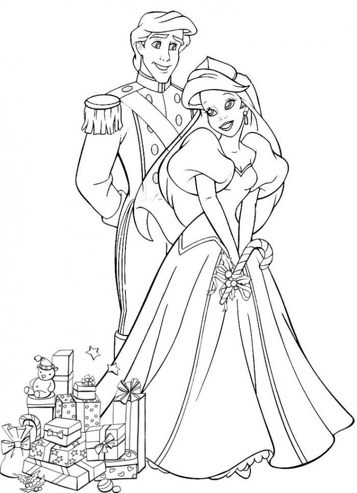 Ariel Dancing With Eric Coloring Page | Kids Coloring Page