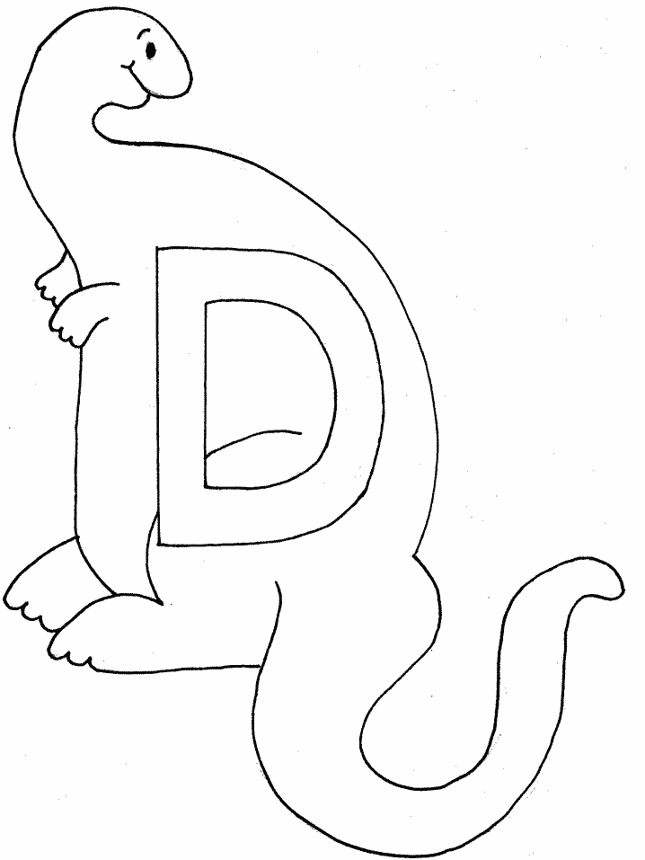 Printable D Dinosaur Alphabet Coloring Pages - Coloringpagebook.com