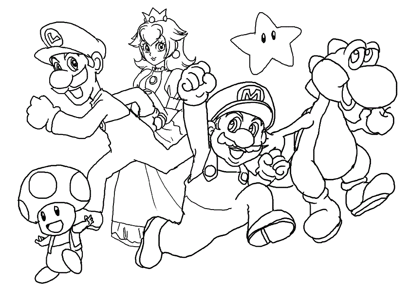 Printable Mario Brothers Coloring Pages - Coloring Home