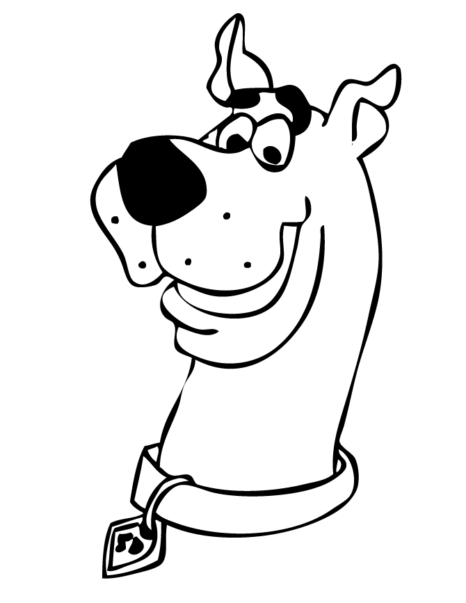 Smiling Scooby Doo Coloring Page | HM Coloring Pages