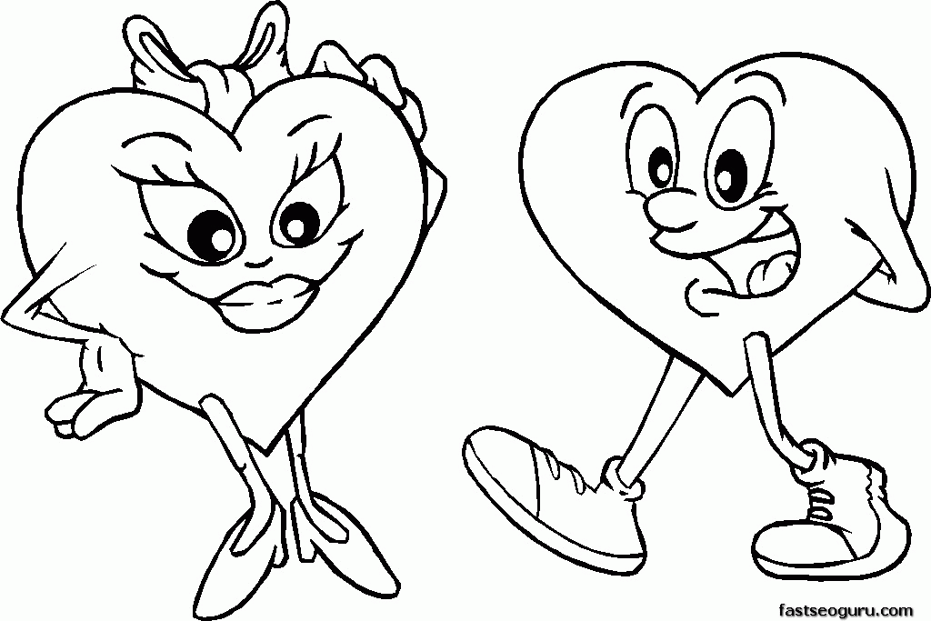 Arrow Hearts Valentines Day Online Coloring Page