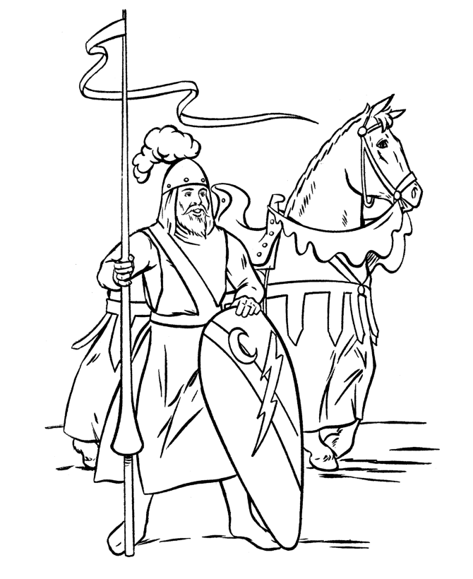 Knights Coloring Pages Knights Jousting Coloring Pages Kids - Coloring Home