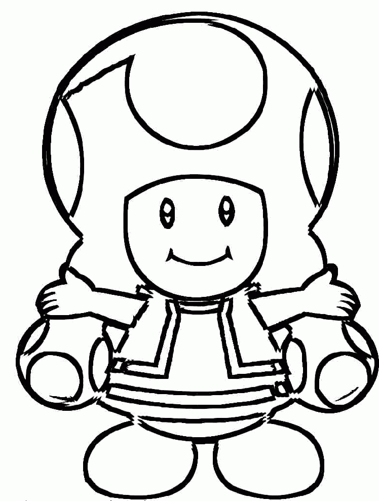 Toad and Toadette Colouring Pages