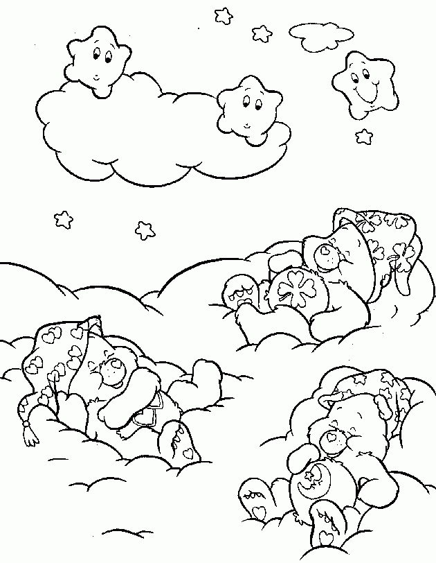 Care Bear Playing With Stars Coloring Pages - Care Bears Coloring 