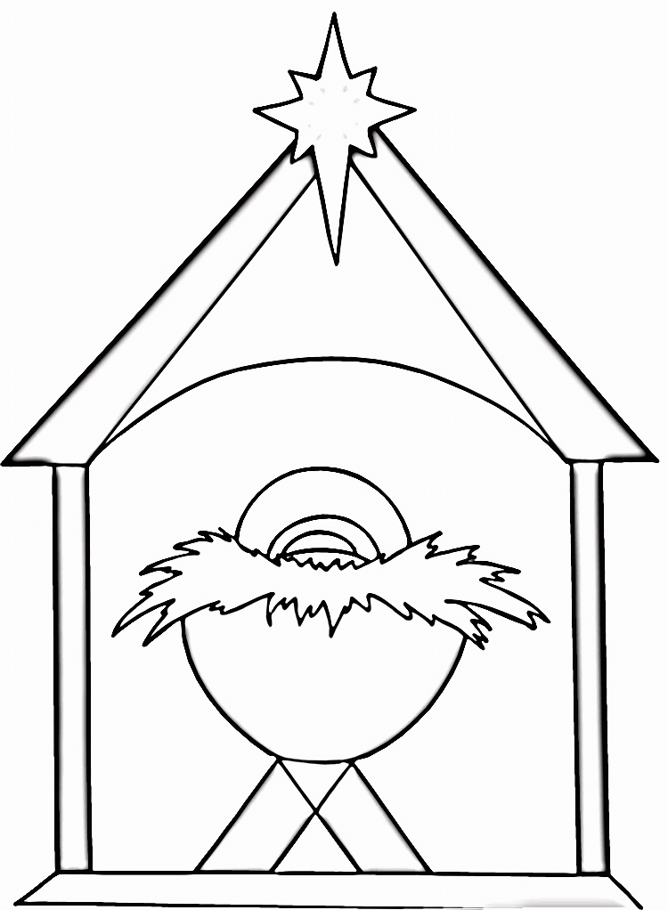 Baby Jesus Manger Coloring Page - Coloring Home