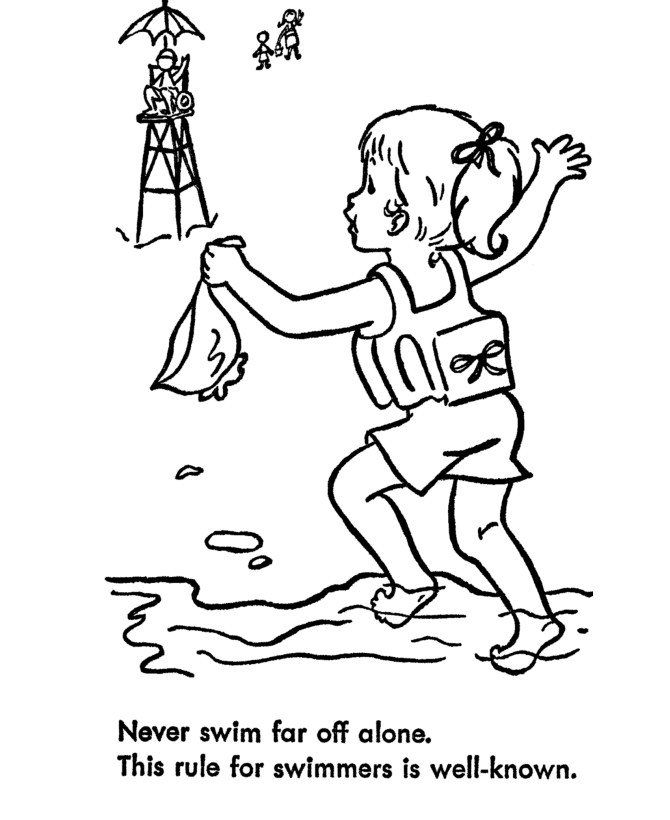 Swimming Safety coloring page