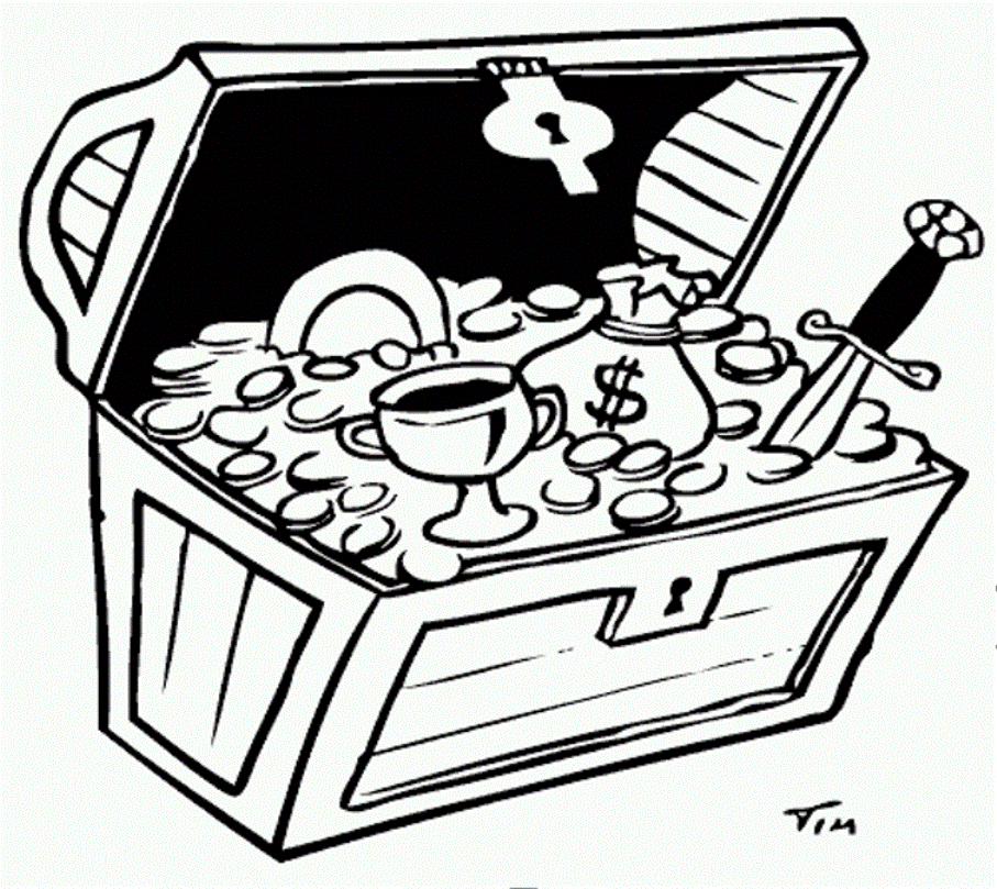 Treasure Chest Coloring Pages Coloring Home