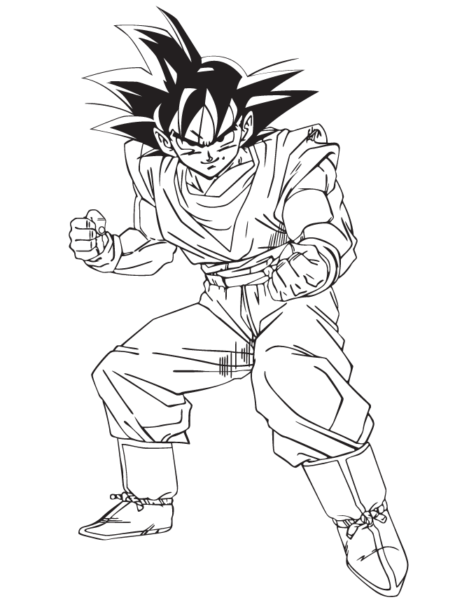 Dragon Ball Goku Coloring Page | HM Coloring Pages