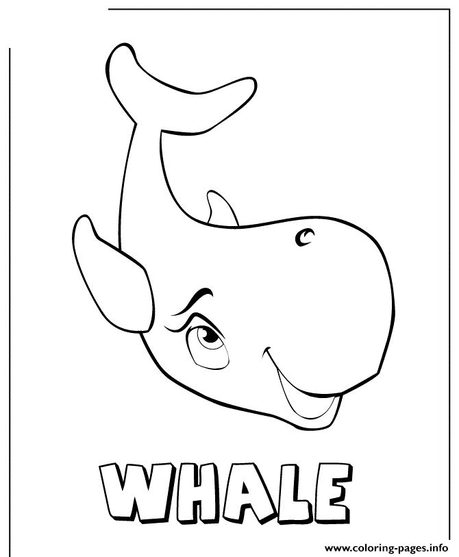 Whale With Big Cute Eyes Coloring Pages Printable