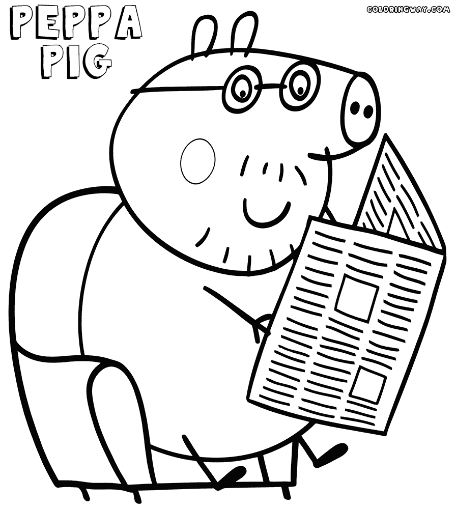 Peppa Pig Daddy Pig Coloring Pages - Coloring Home