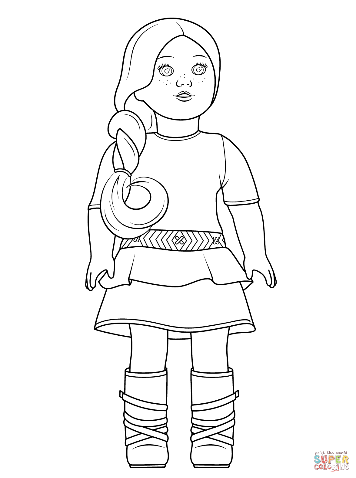 American Girl Coloring Page - Coloring Pages for Kids and for Adults