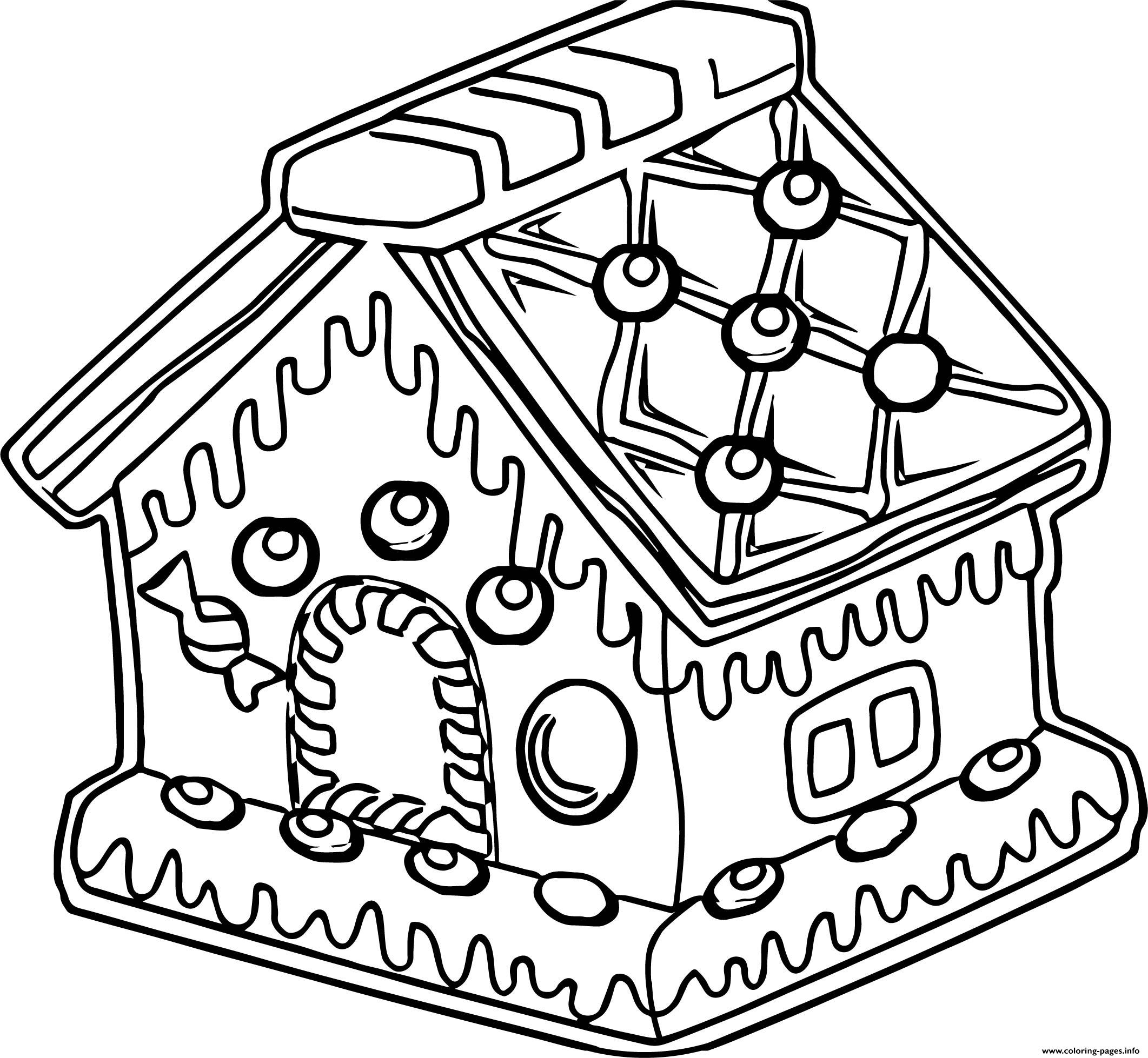 Gingerbread House Of Bread Coloring Pages Printable