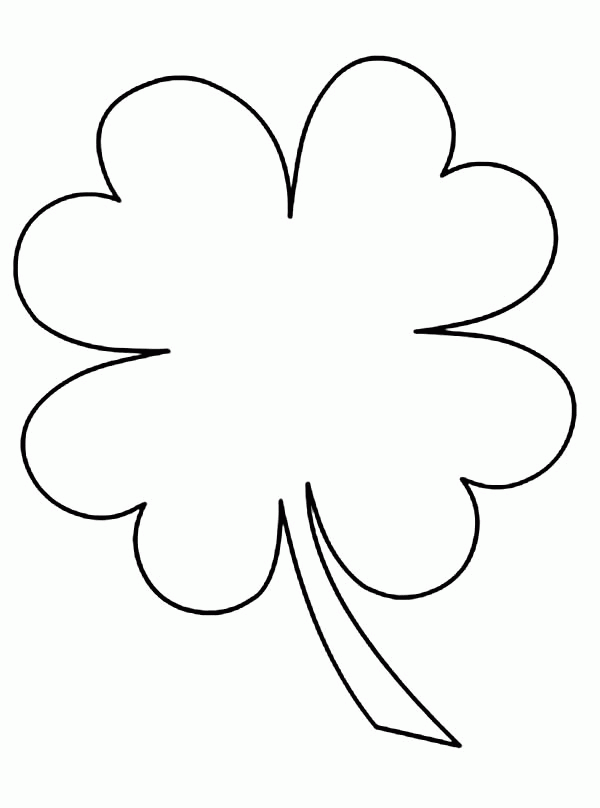 Kids Drawing of Four-Leaf Clover Coloring Page - NetArt