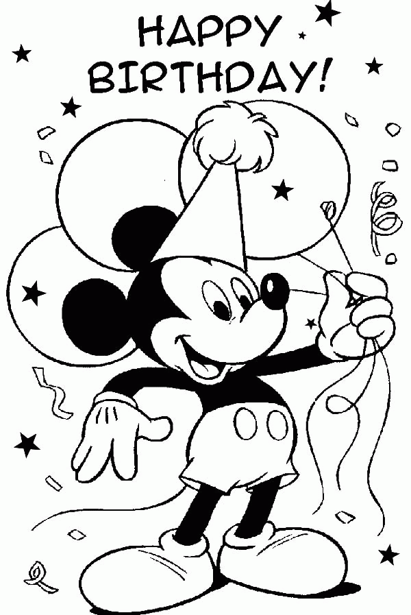 Mickey Mouse Cake Coloring Pages Coloring Home