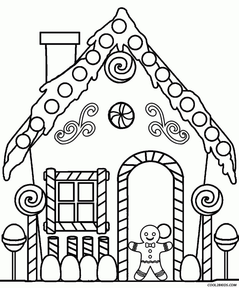Gingerbread House Coloring Pages To Print - Coloring Home