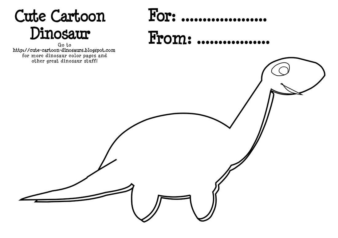Cute Cartoon Dinosaur Coloring Page Diplodocus - Cute Cartoon ...