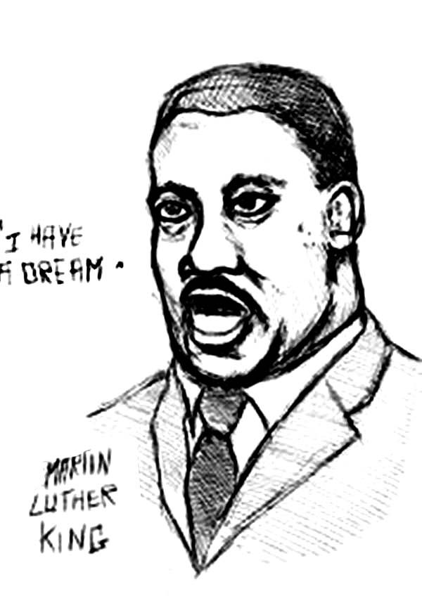 An Alternative Illustration of Martin Luther King Jr Coloring Page ...