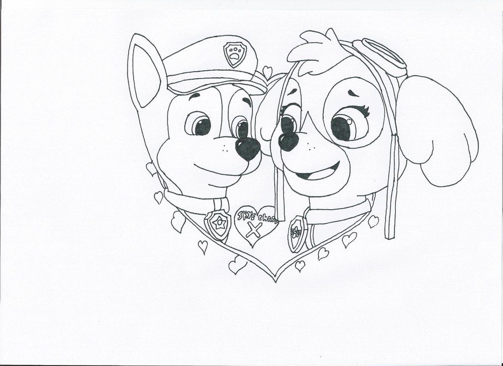 Chase Paw Patrol Coloring Pages Cartoons Home