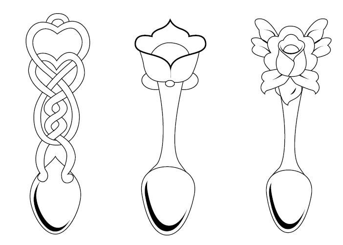 Love Spoon Colouring | Love spoons, Spoon, Color
