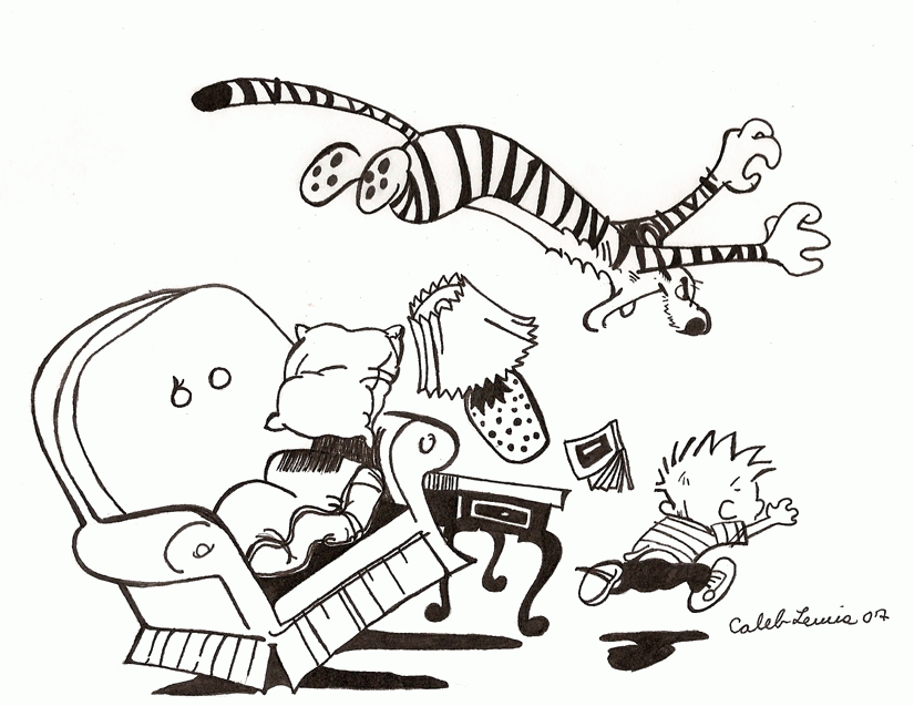 Lines Calvin And Hobbes Coloring Pages Birdduck - Artscolors