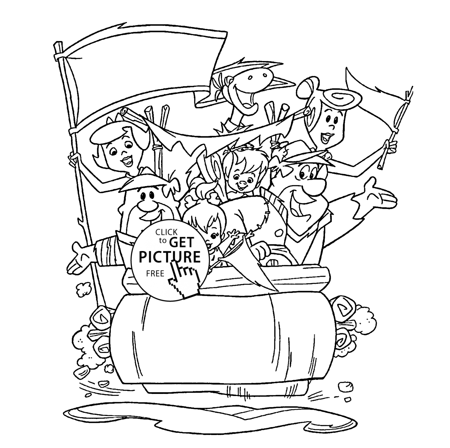 Funny Flintstones coloring pages for kids, printable free ...