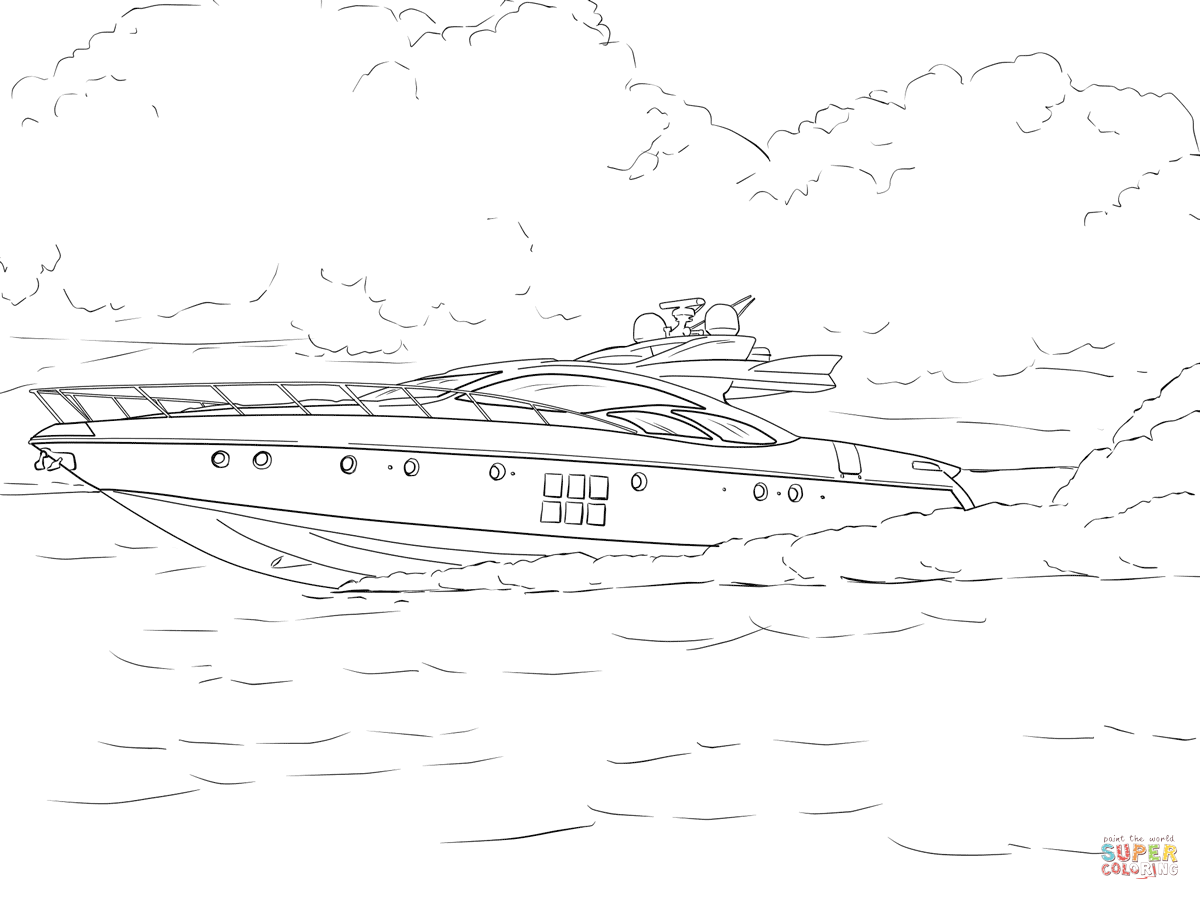 Speed Boat coloring page | Free Printable Coloring Pages