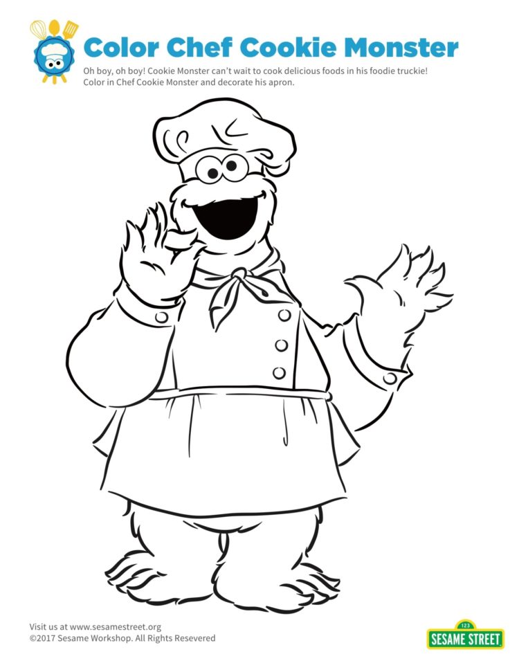 Chef Cookie Monster Coloring Page | Kids… | PBS KIDS for Parents