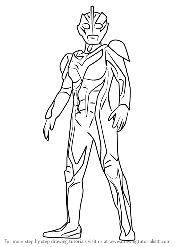 Learn How to Draw Dark Zagi (Ultraman) Step by Step : Drawing Tutorials