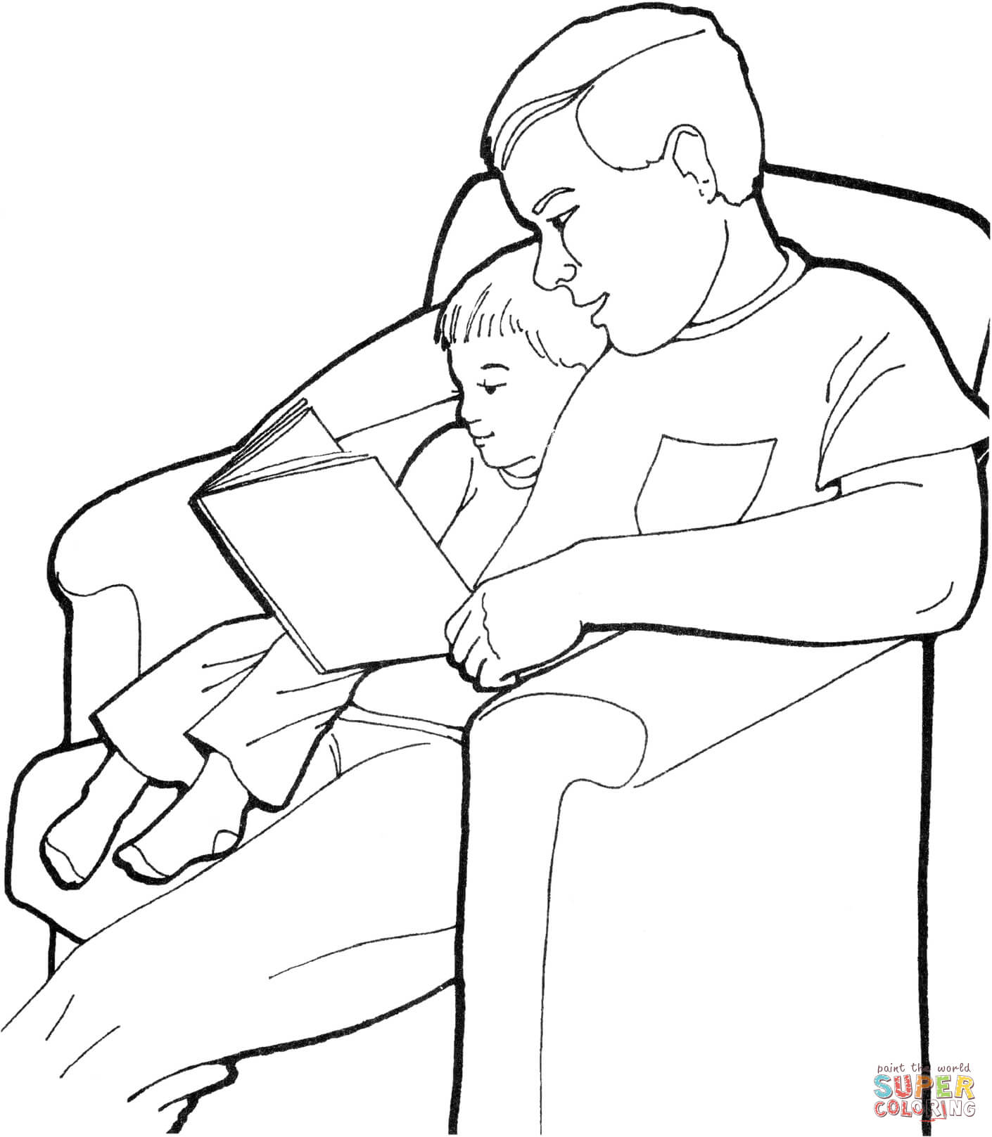Father With His Son coloring page | Free Printable Coloring Pages
