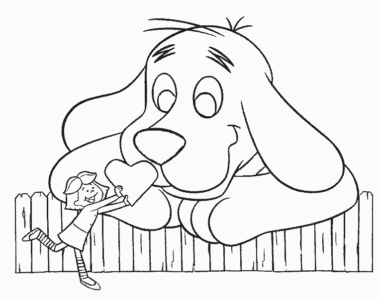 valentine day coloring pages clifford - photo #8