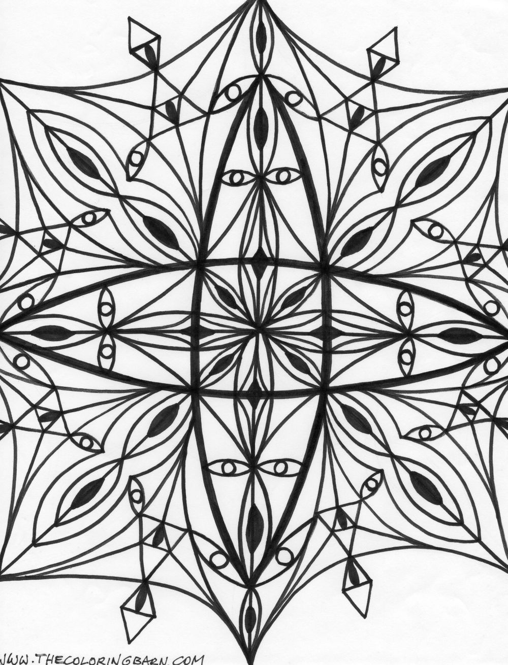 Christmas Kaleidoscope Coloring Pages - Coloring Page