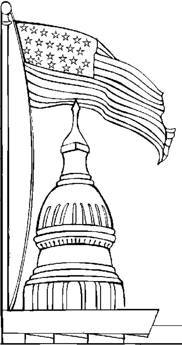 823 Cute White House Coloring Page with disney character